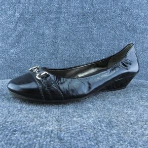 Me Too Mica Women Pump Heel‎ Shoes Black Patent Leather Size 9.5 Medium